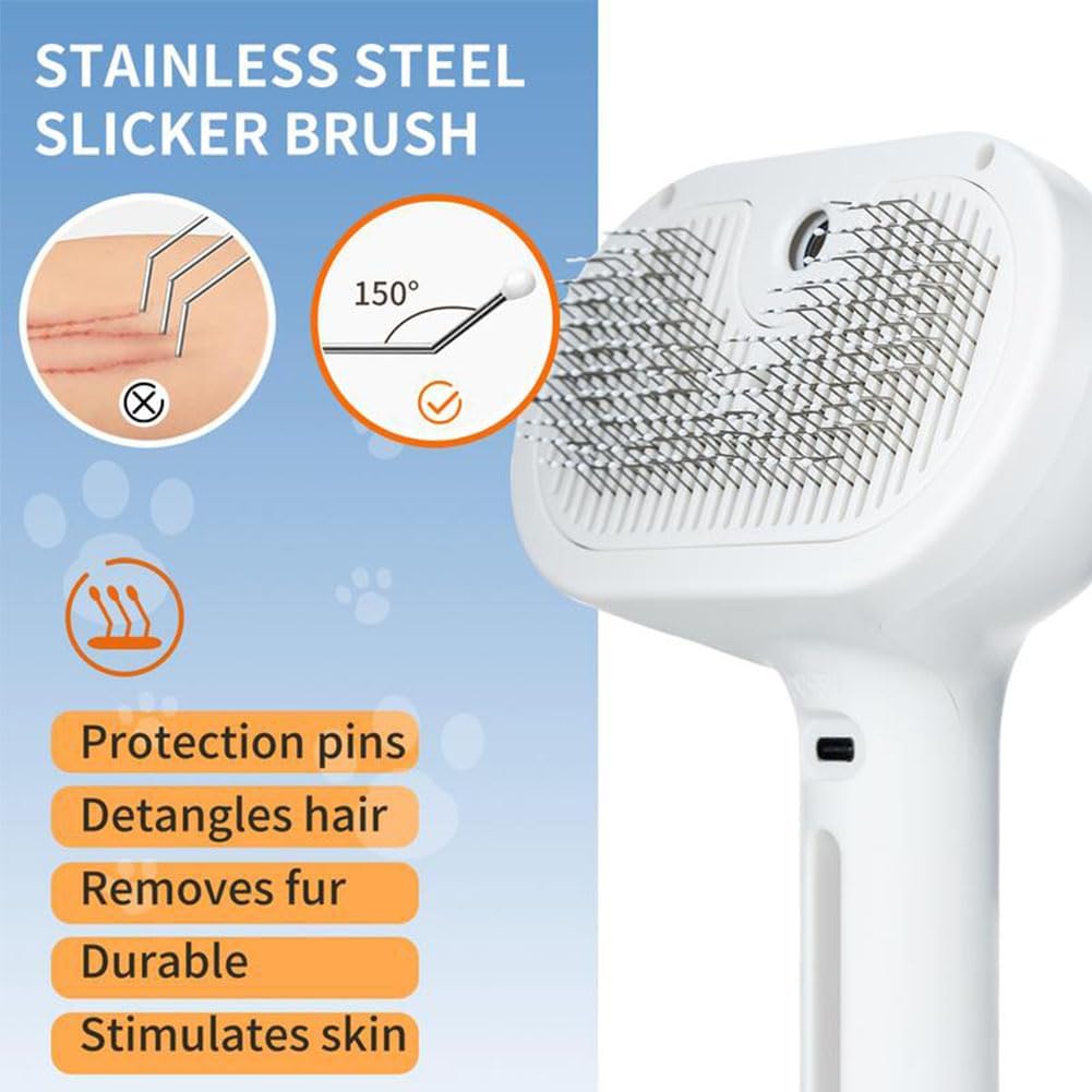 Kivori Pet Grooming Brush, Kivori All in One Pet Grooming Brush, 3-in-1 Pet Water Steam Spray Grooming Comb for Cats and Dogs (2pcs-a) — image 4