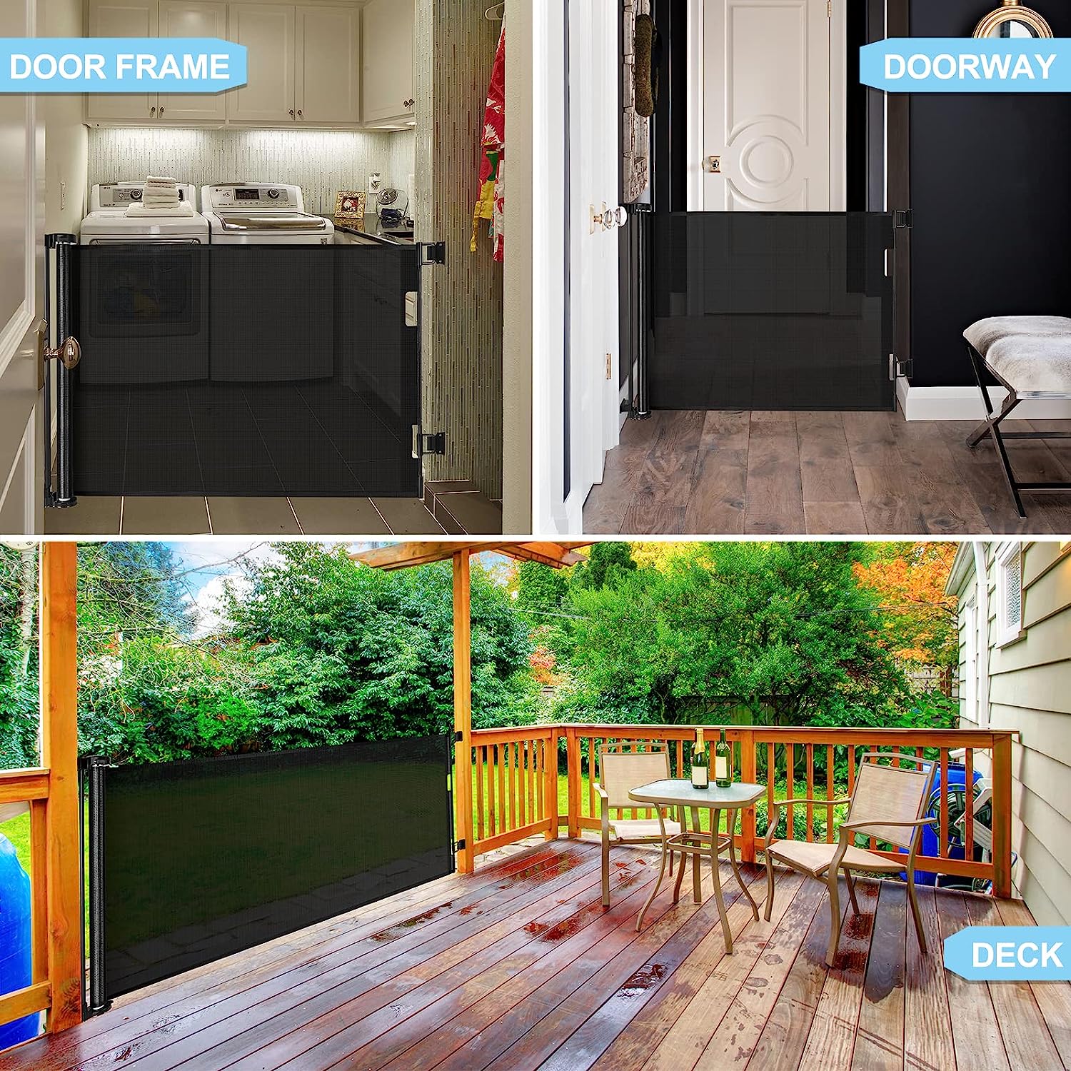 Retractable 3M Doorways Hallways Stairs Baby Gate Dog Pet Gate Indoor Outdoor Safety Gates โ image 3