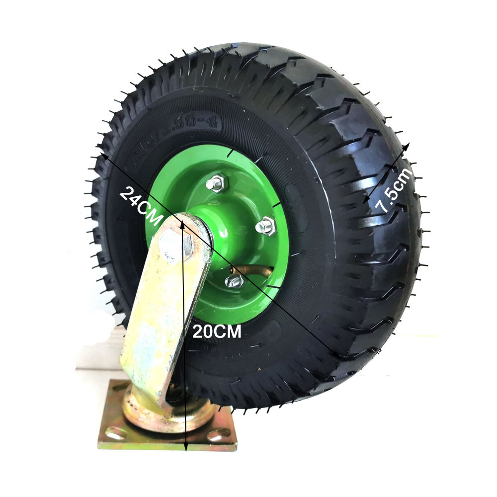 10Inch Swivel Castor Caster Pneumatic Tyres Tyre Wheels Trolley Cart Wheelbarrow — image 5