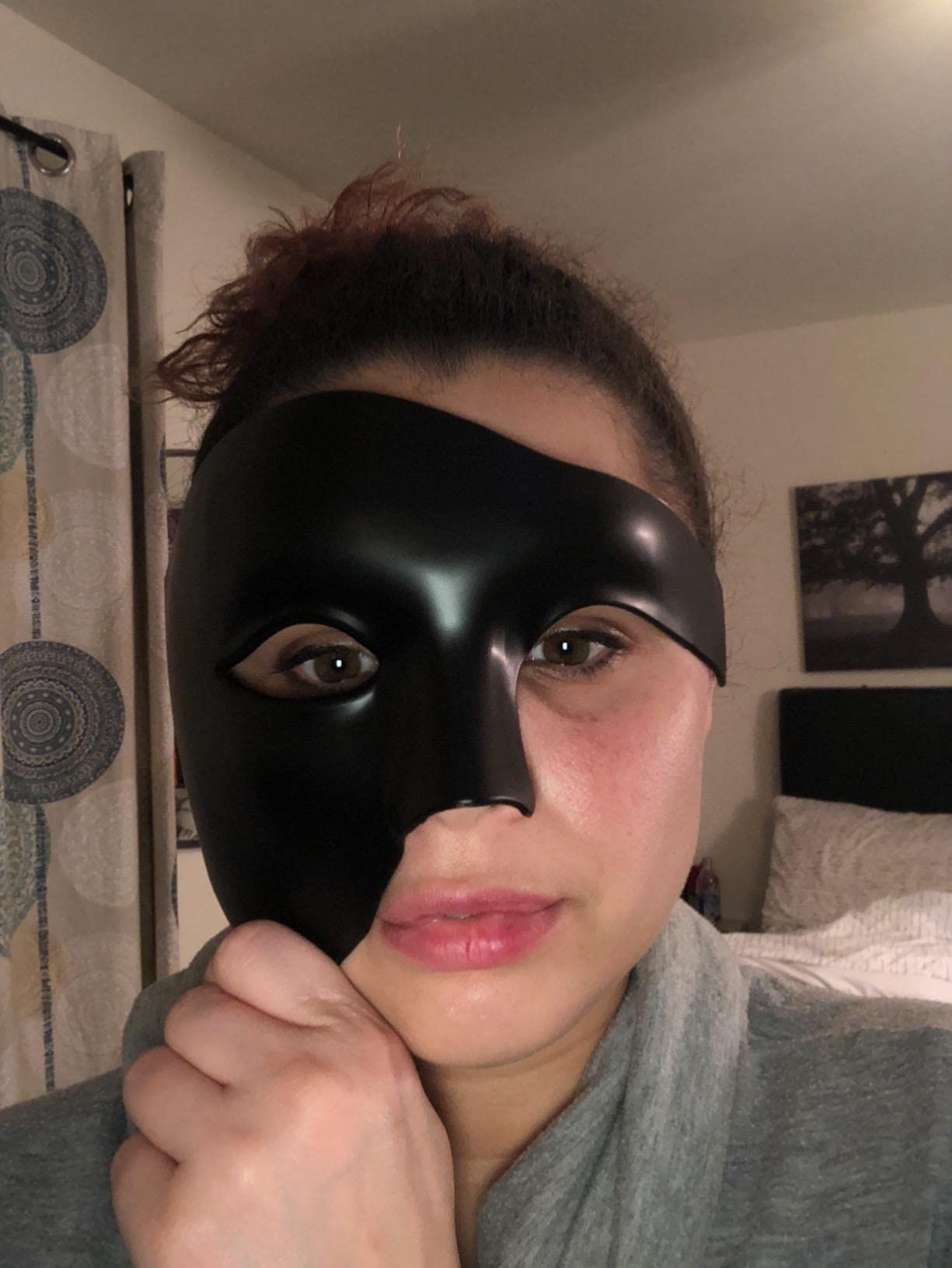 Masquerade Mask Vintage One Eyed Half Face Costume Fits Most Adults Eco-friendly and safe materials — image 4