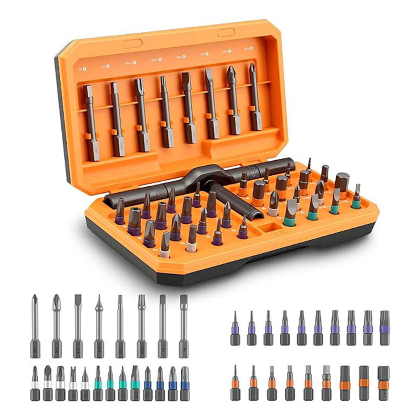 42-in-1 Magnetic Screwdriver Set with Detachable Ratchet Handle,Steel Bits for Various Screw Types,Portable Storage Case for DIY Repair and Assembly Tasks B โ image 2