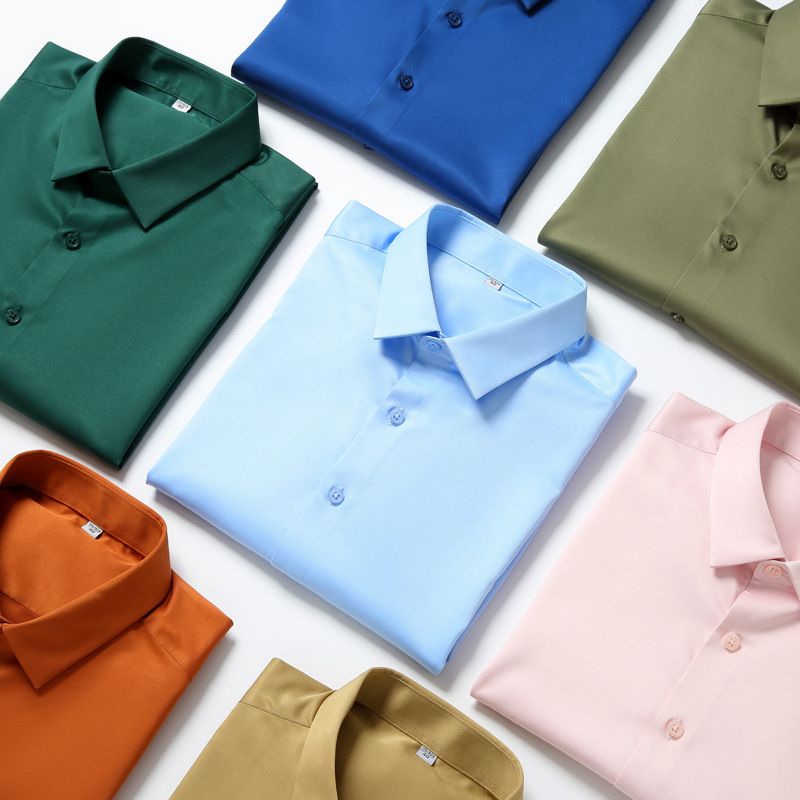 QIDEN Men's Short Sleeve Slim Fit No Iron Polyester... D2128-11 38 — image 2