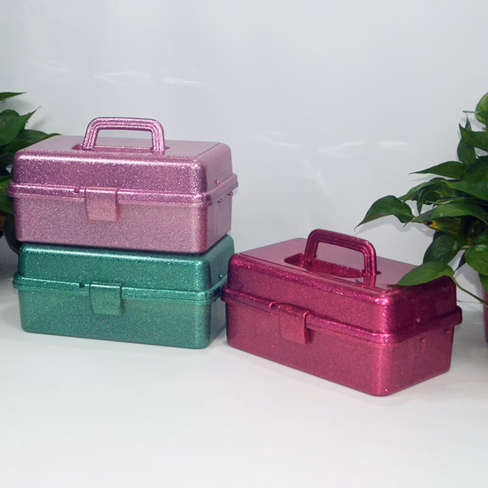 1 Piece Plastic Storage Bins With Lid and Handle, Plastic Latch Storage Box, Stackable Storage Container, Small Plastic, Green, 33 x 14.5 x 19.5 cm โ image 5