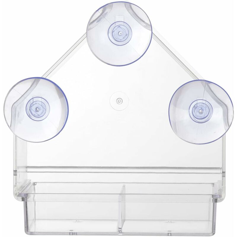 Clear Bird Feeder With Super Strong Suction Cups Removable Tray Refillable Weatherproof โ image 3