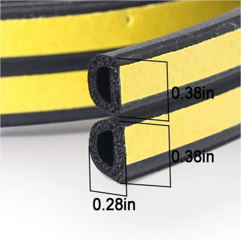 Black 6 meter D-profile Weather Strip, Door and Window Seal with Strong Adhesion, Soundproof and Weatherproof โ image 3