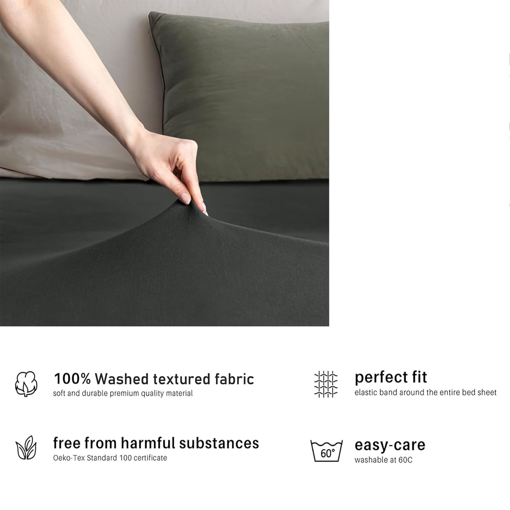 Hotel Quality Fitted sheets - 2 Piece Fitted sheets -Breathable Bedding - Wrinkle, Fade, Stain Resistant- 26inch/40cm Deep Pocket Fitted Bed Sheet-Wrinkle and — image 4