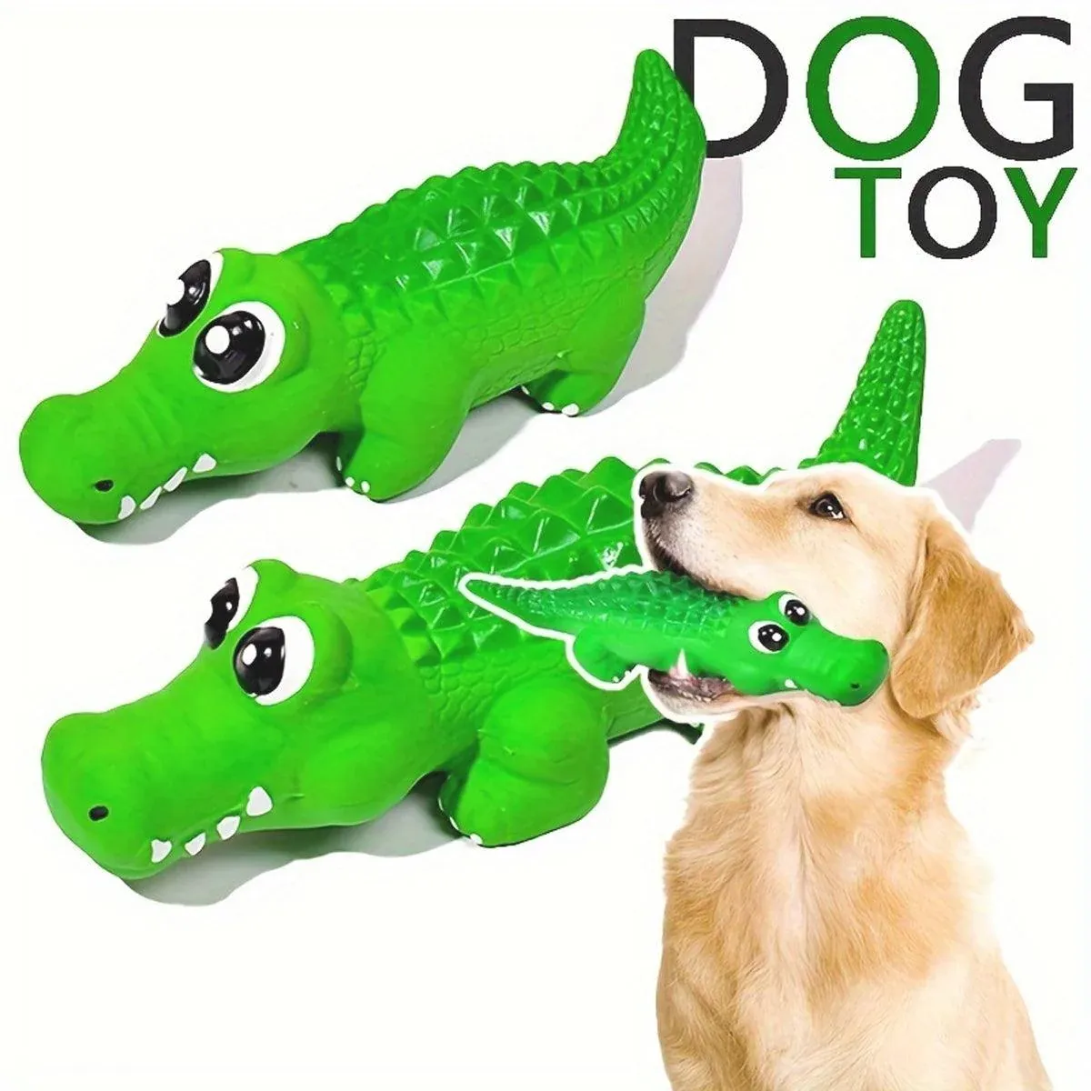 Pet Latex Toys Sounding Big Crocodile Dog Chew Toy Durable Playtime for Dogs - S — image 5