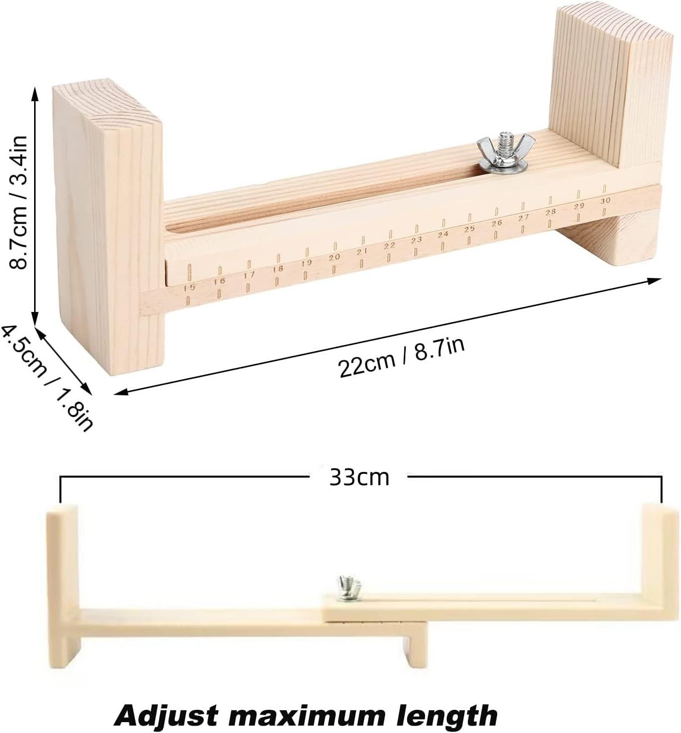 Wooden Paracord Jig with 2 Clamps, 22 cm โ image 6
