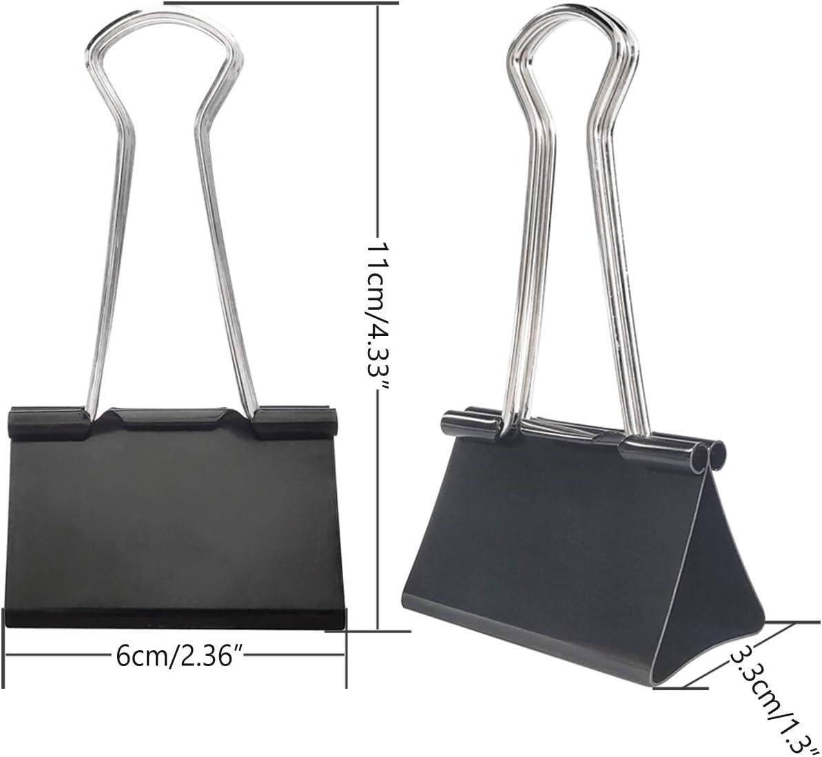 Extra Large Binder Clips 2.4-Inch (12 Pack), Big Paper Clamps for Office Supplies, Black โ image 2
