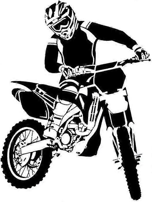 Motorbike Wall Stickers Self Adhesive Pvc Dirt Bike Wall Decal Bedroom Decor Black 58x68cm Dirt Bike Wall Sticker (black) — image 3
