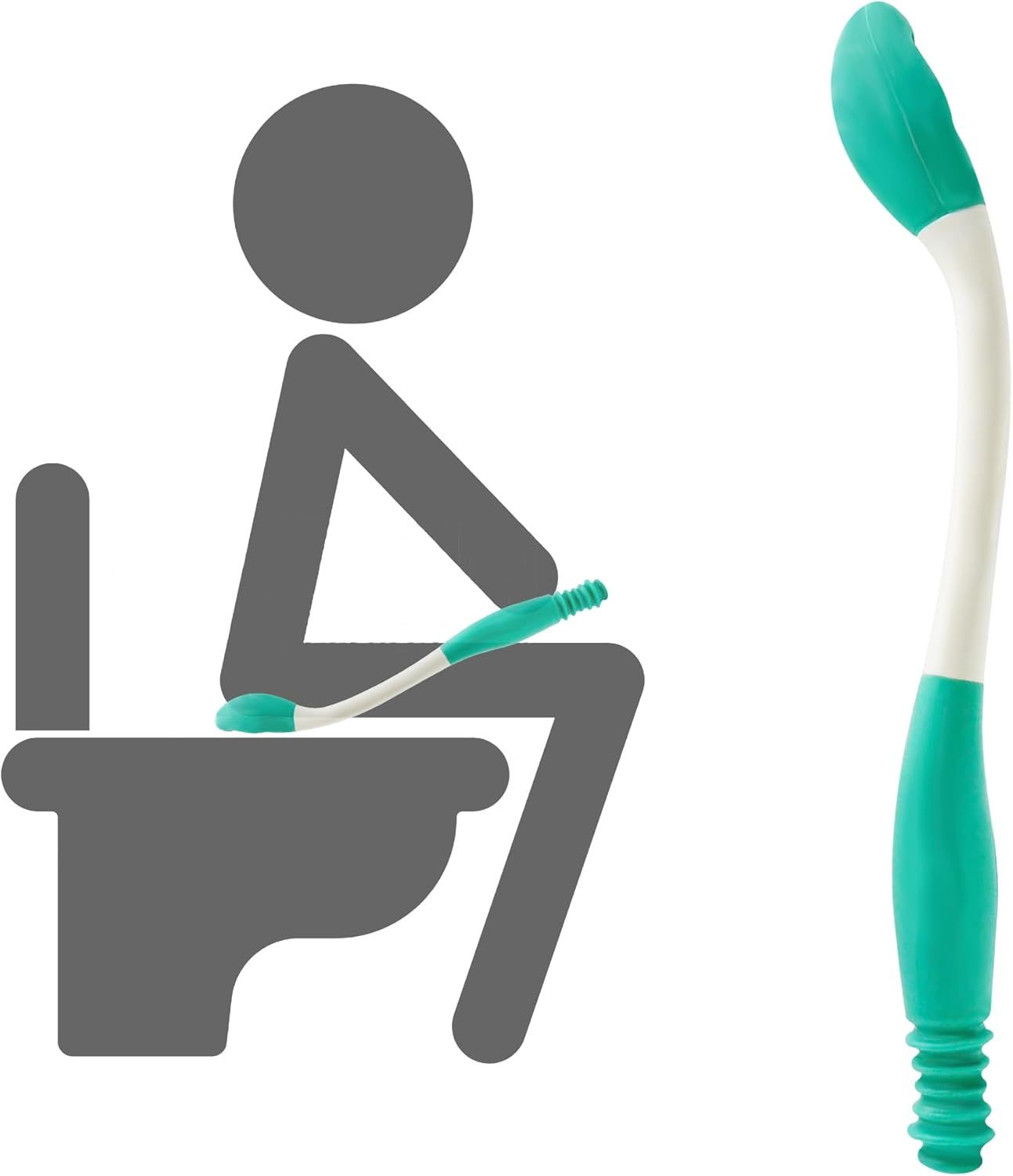 Butt Wiper Tool, 15.7" Comfort Wipe Toilet Aid for Wiping Bottom, Bottom Buddy Wiping Aid for Disabled, Elderly, Overweight, Pregnant People, Easy to Use