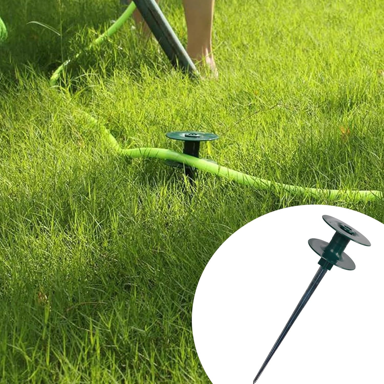6 Pack Garden Hose Guide Spike, 10 Inch Rustproof Zinc Sturdy Metal Stake, Heavy Duty Spin Top, Keeps Garden Hose Out of Flower Beds for Plant Protection — image 3