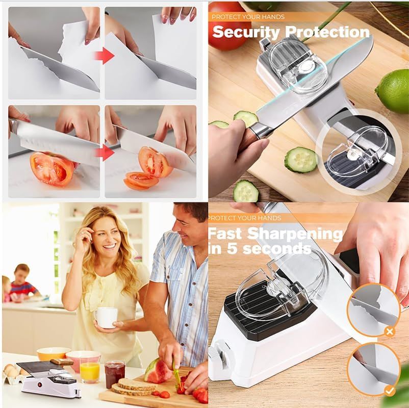 Electric Knife Sharpener, USB Interface Knife Sharpener, Adjustable Electric Knife Sharpeners with Protective Cover Home Kitchen â image 5