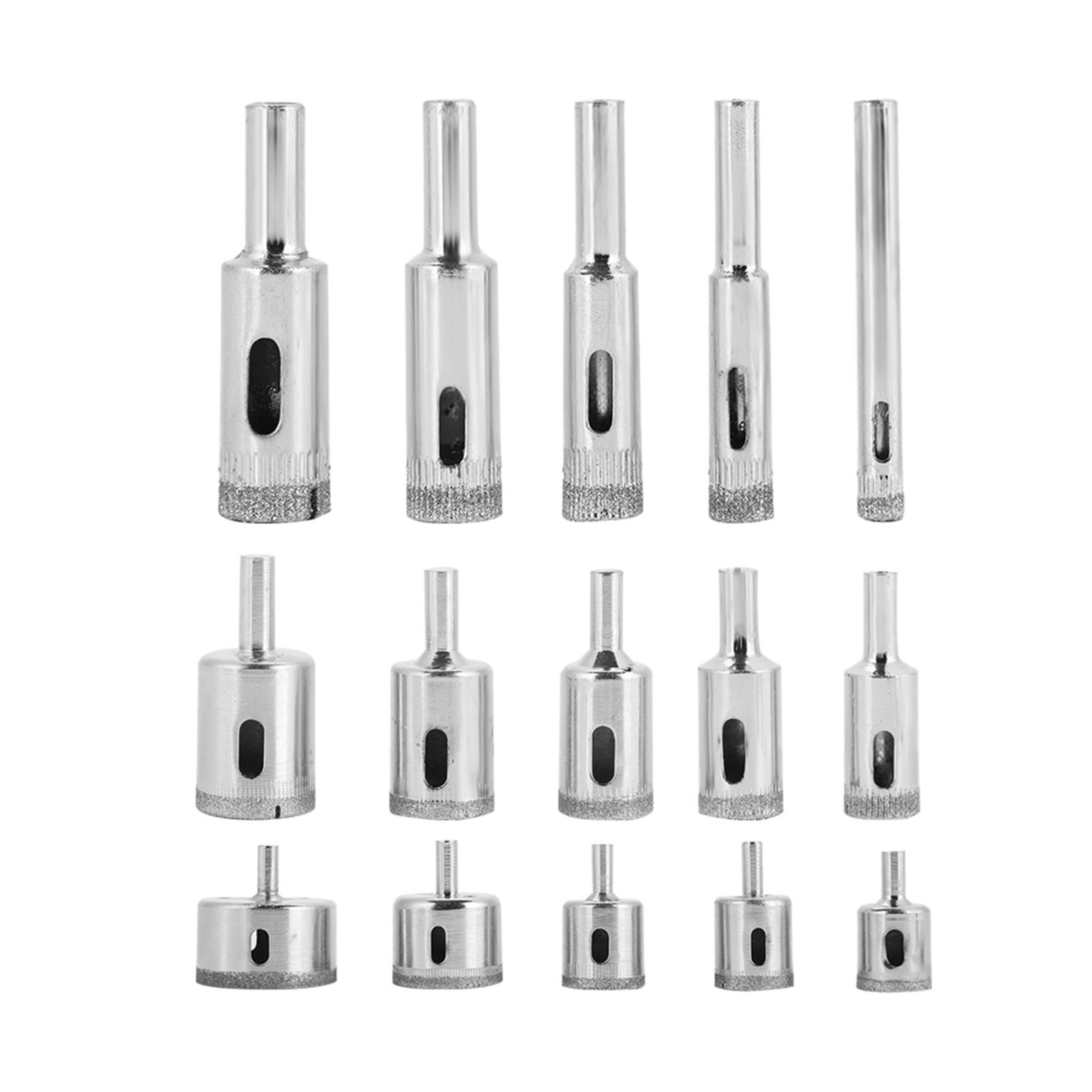 15Pcs/Set Diamond Coated Core Drill Bit 6~50mm Hole Saw for Tile Ceramic Glass Porcelain Marble — image 3