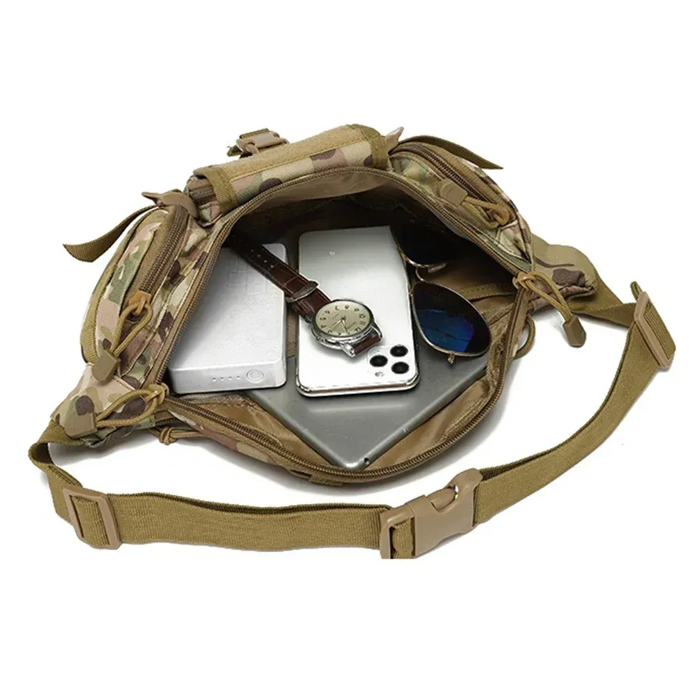 Outdoor Sports Fanny Pack Multipurpose Belt Bag for Camping Hiking Traveling Running Fishing - Army Green — image 6