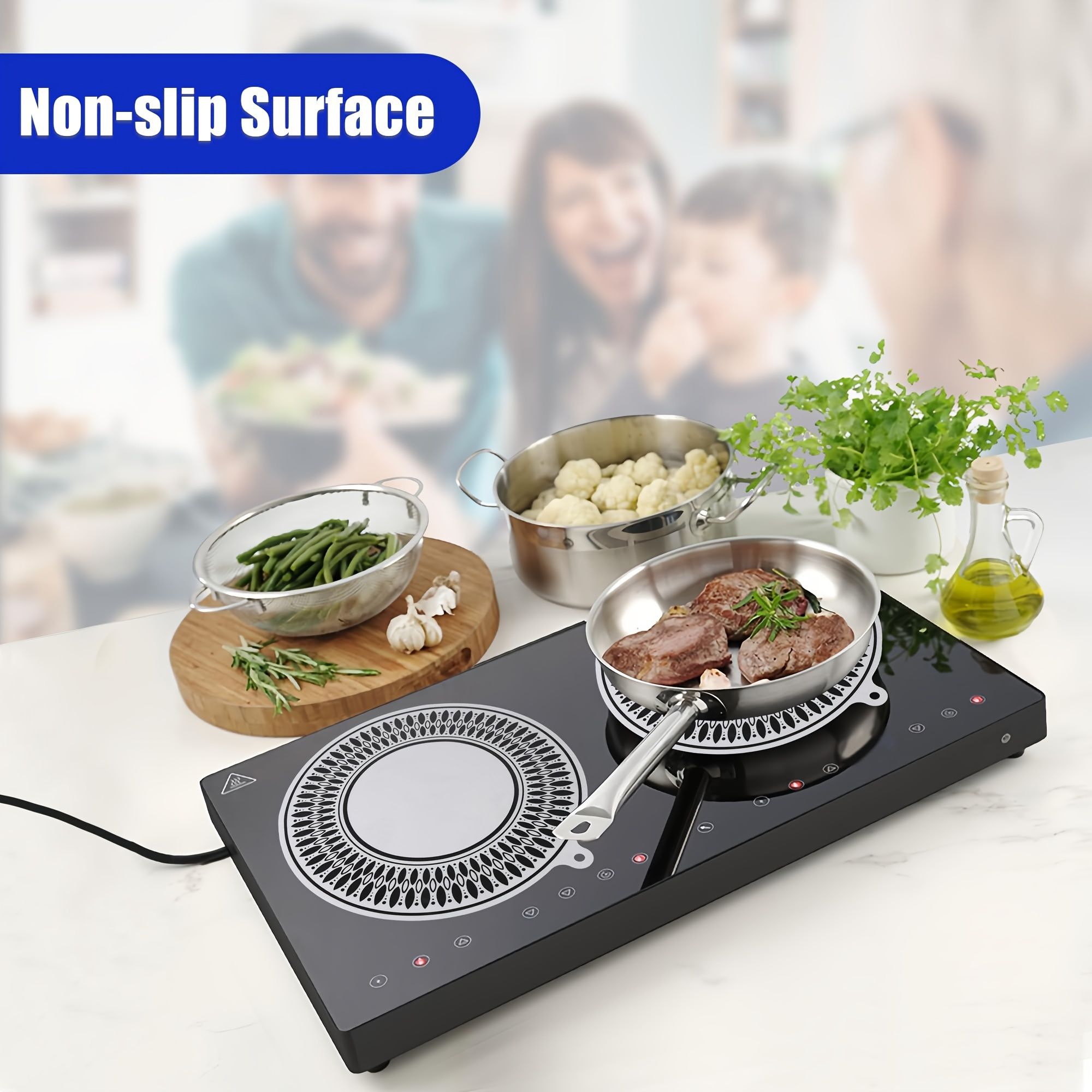 4pc Round Induction Cooktop Protector Pad, Anti-Slip Silicone Induction Cooktop Cover Magnetic Stove Scratch-Resistant — image 4