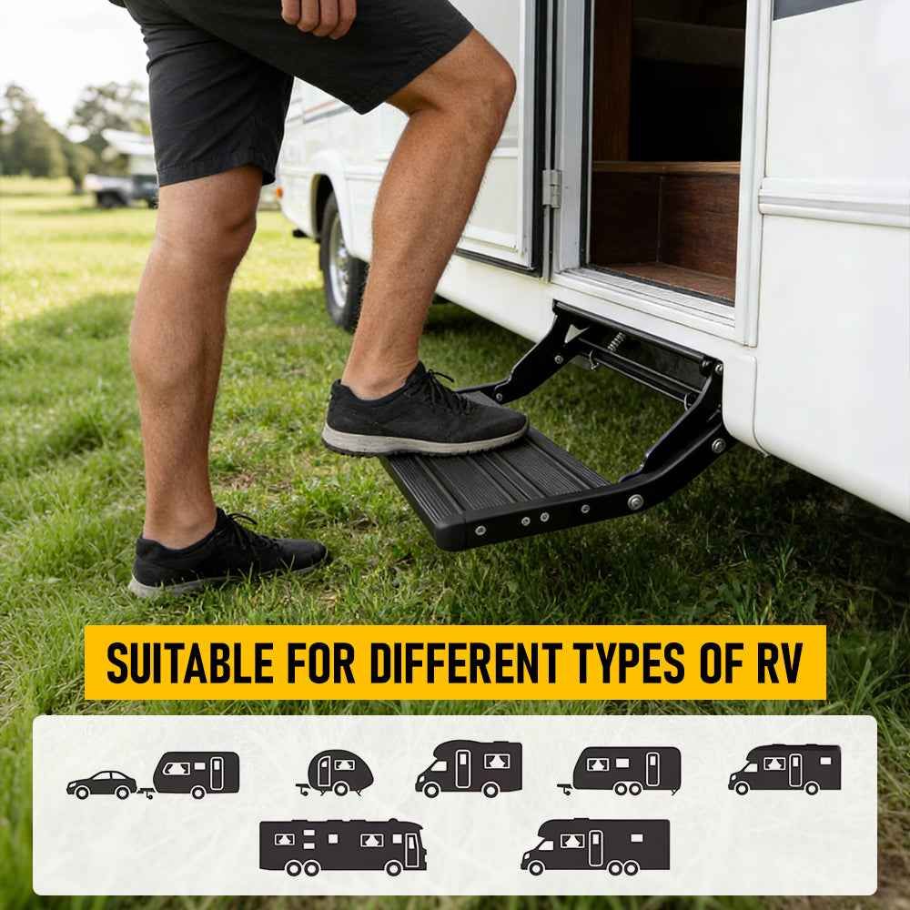 Heavy Duty Pull-Out Caravan Step, Folding Aluminium RV Step(57x55x17cm) — image 5