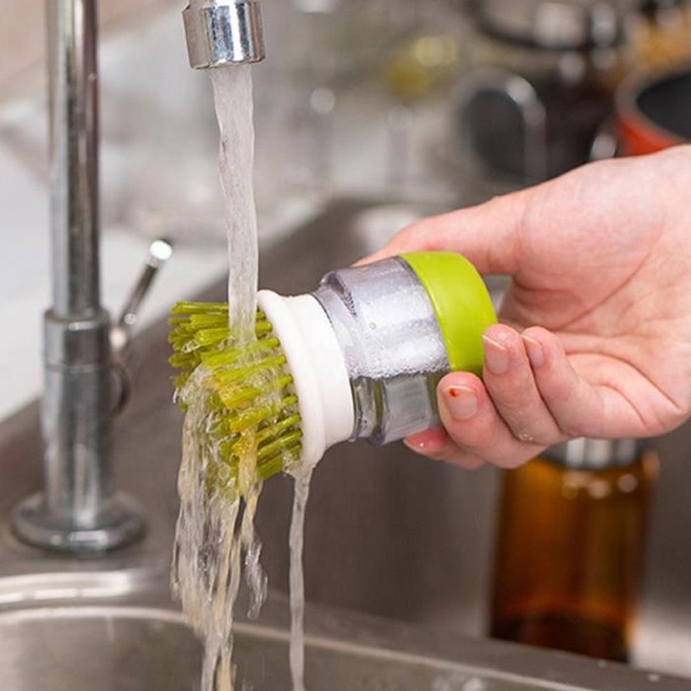 Multi-purpose Scrubbing Dish Brush with Soap Dispenser Cleaning Brush Kitchen Cleaning Tool Green — image 6