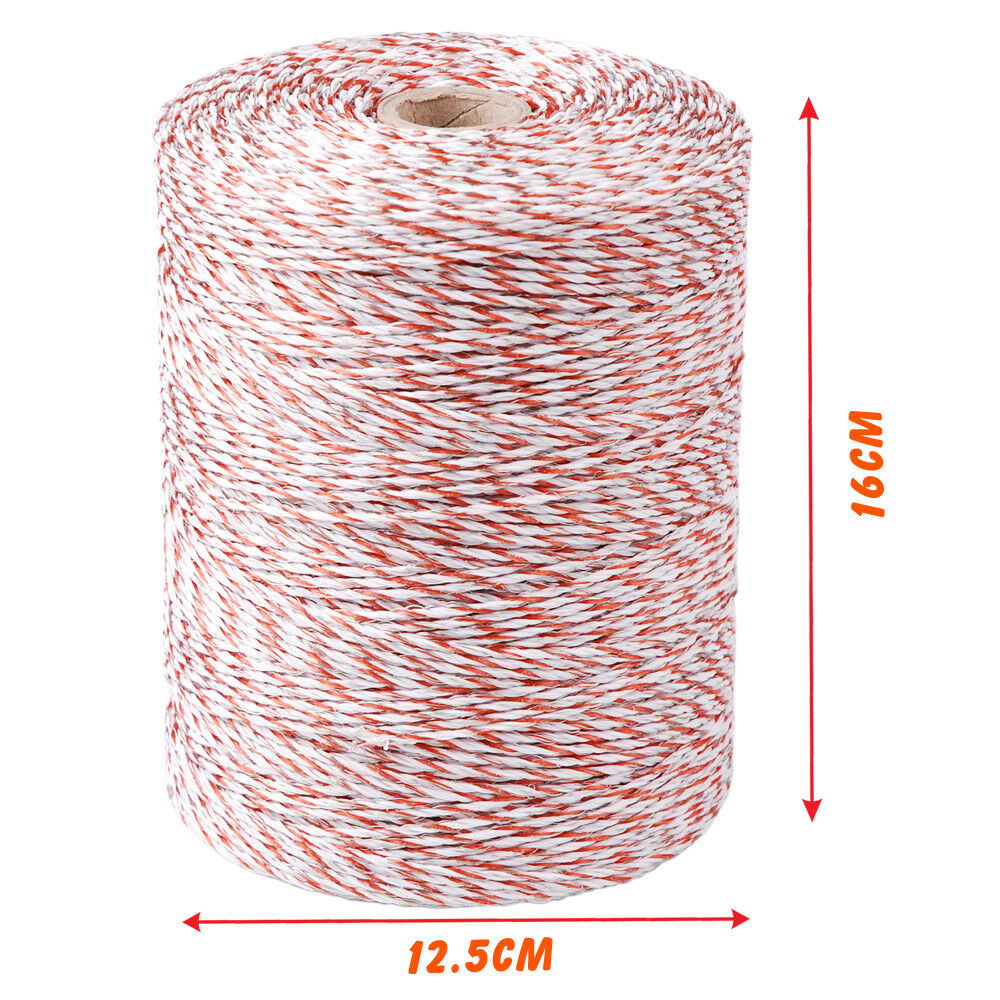 500m Roll Polywire Electric Fence Stainless Steel Poly Wire Energiser Insulator — image 4