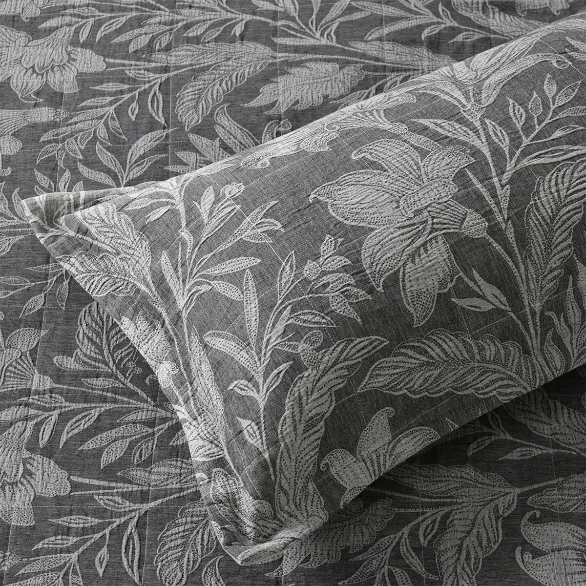 Bianca Maidstone Grey Floral Jacquard Bedspread Set King — image 5