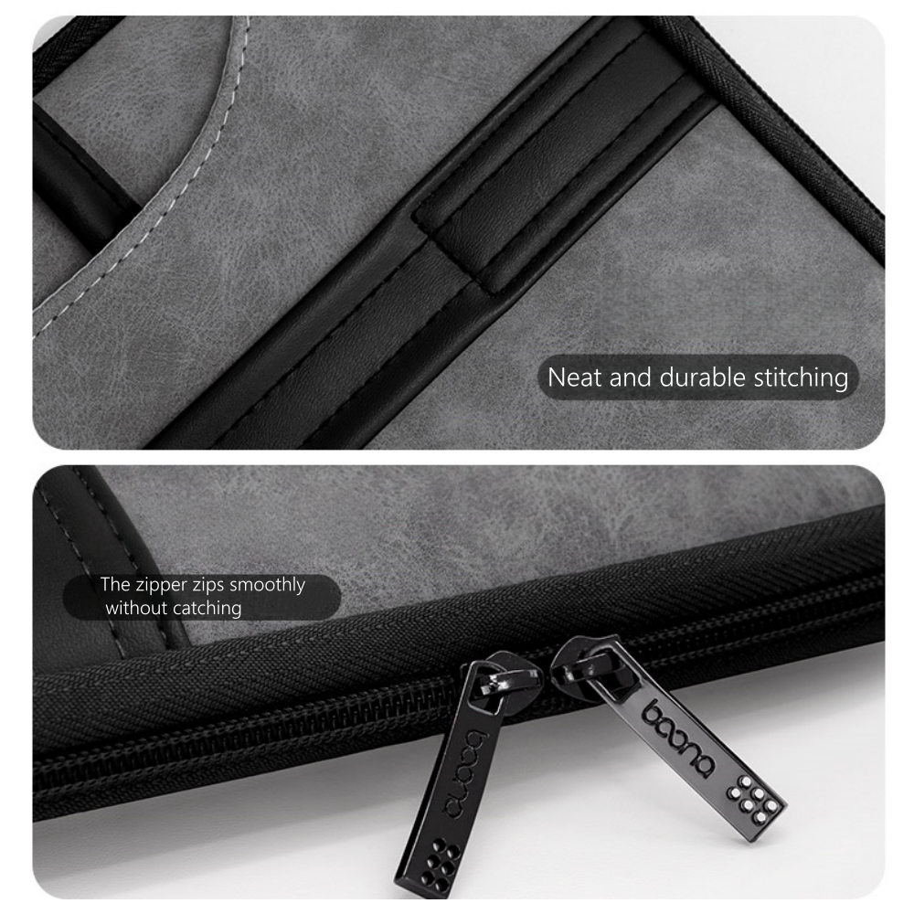 14 Inch PU Leather Laptop Bag, Portable Waterproof Laptop Case, Full Opening and Closing Sleeve Handbag, Briefcase for MacBook Air, Ipad, Business Travel โ image 5