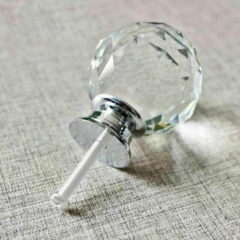 Crystal Glass Cabinet Knobs Drawer Pull Handles Cupboard Door Knob with Screws 10Pcs - 40mm โ image 4