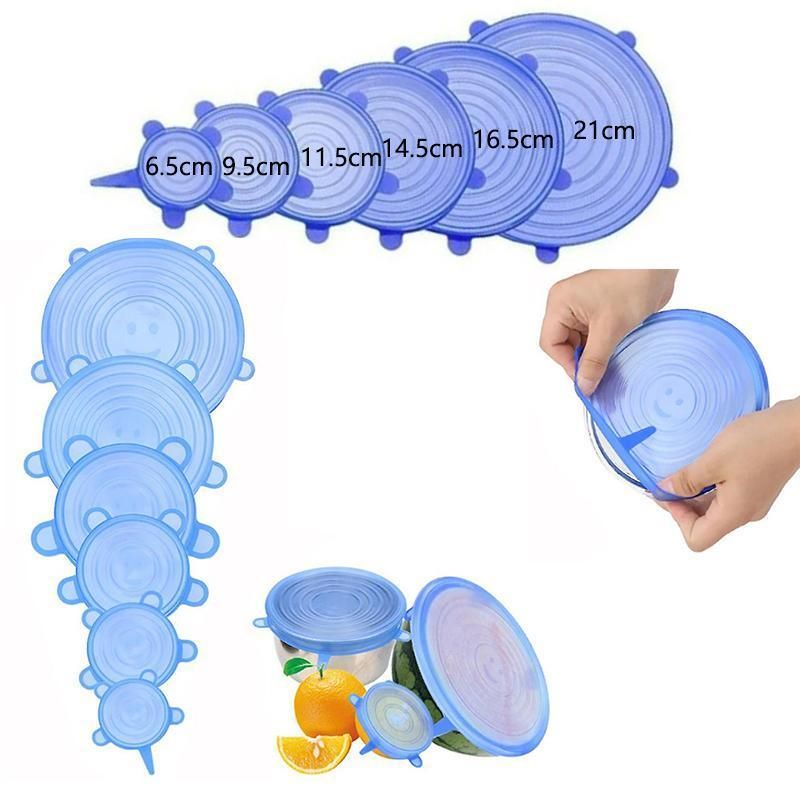 6PCS Stretch Reusable Silicone Food Saver Cover Seal Insta Lids Bowl Wraps - Yellow โ image 6