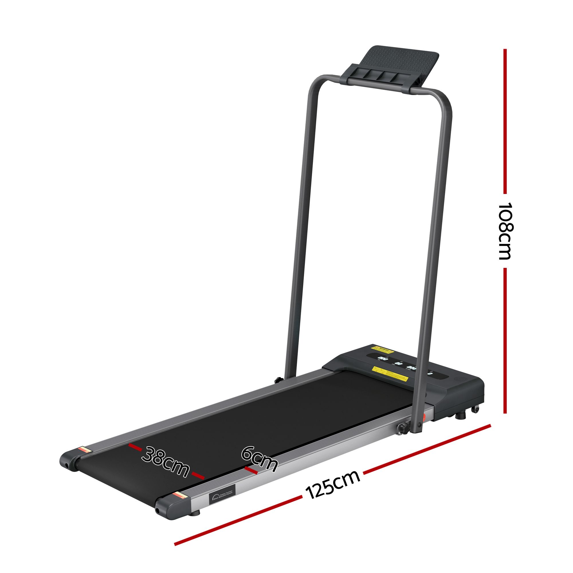 Everfit 2 in 1 Treadmill Electric Walking Pad Under Desk Home Gym Fitness 380mm Grey — image 3