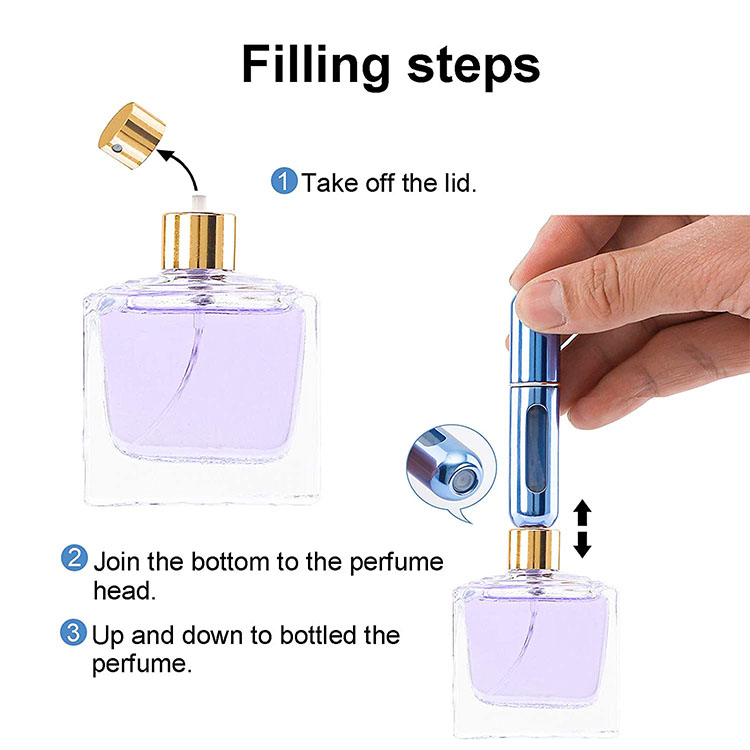 5-Pcs Gold 5ml Refillable Perfume Atomizer Portable Bottom Fill Travel Spray Bottle for Fragrance and Aftershave Australian Travel Essential — image 4