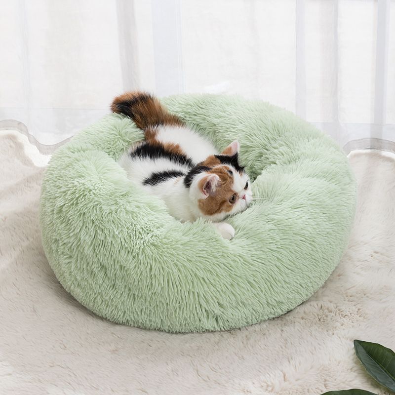 Qianxun pets Round Plush Pet Bed 40 cm Fruit Green Diameter 60 cm