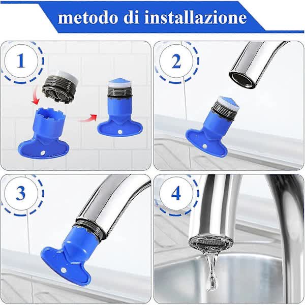 M18.5 Faucet Aerator 6 pcs Water Saving Aerator with Keys Compatible with Kitchen and Bathroom Sink Blue Plastic โ image 4