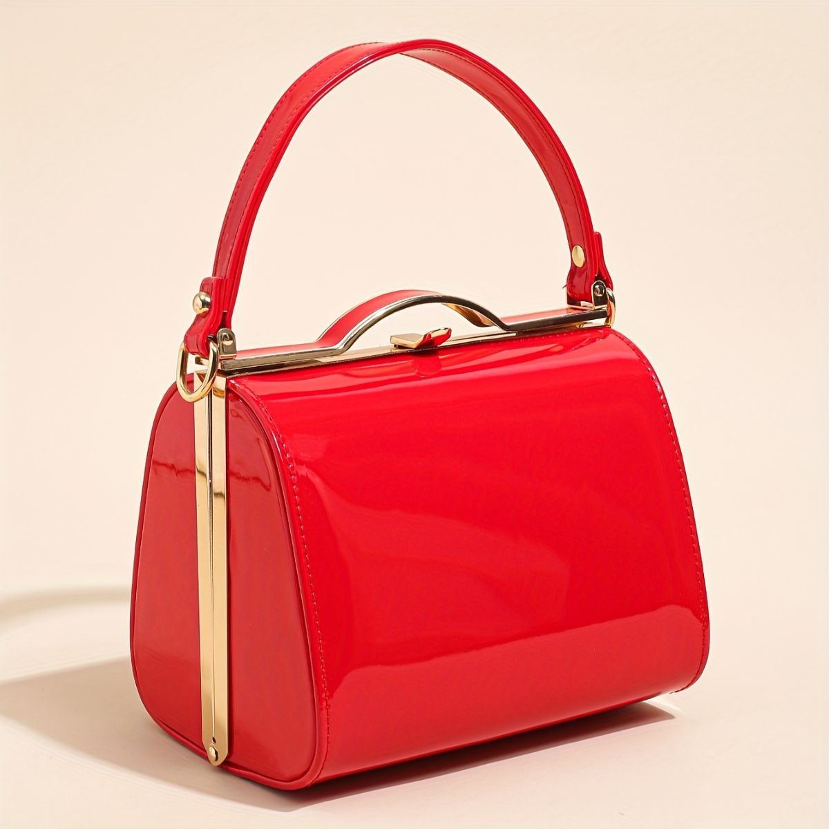 Women'S Evening Clutch Patent Leather Handbag Shiny Hand-Held Bag Hard-Shell - Sky Blue - Size 18-13-14 โ image 3