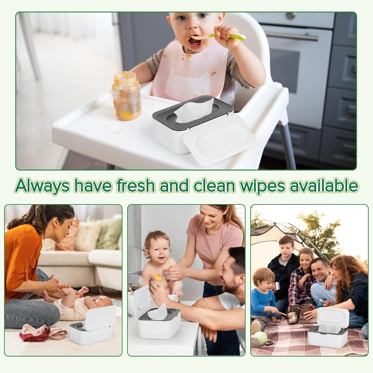 Baby Wipes Dispenser, Wipes Case Baby Wipe Holder Keeps Wipes Fresh, Non-Slip, Easy Open & Close (Gray) โ image 6