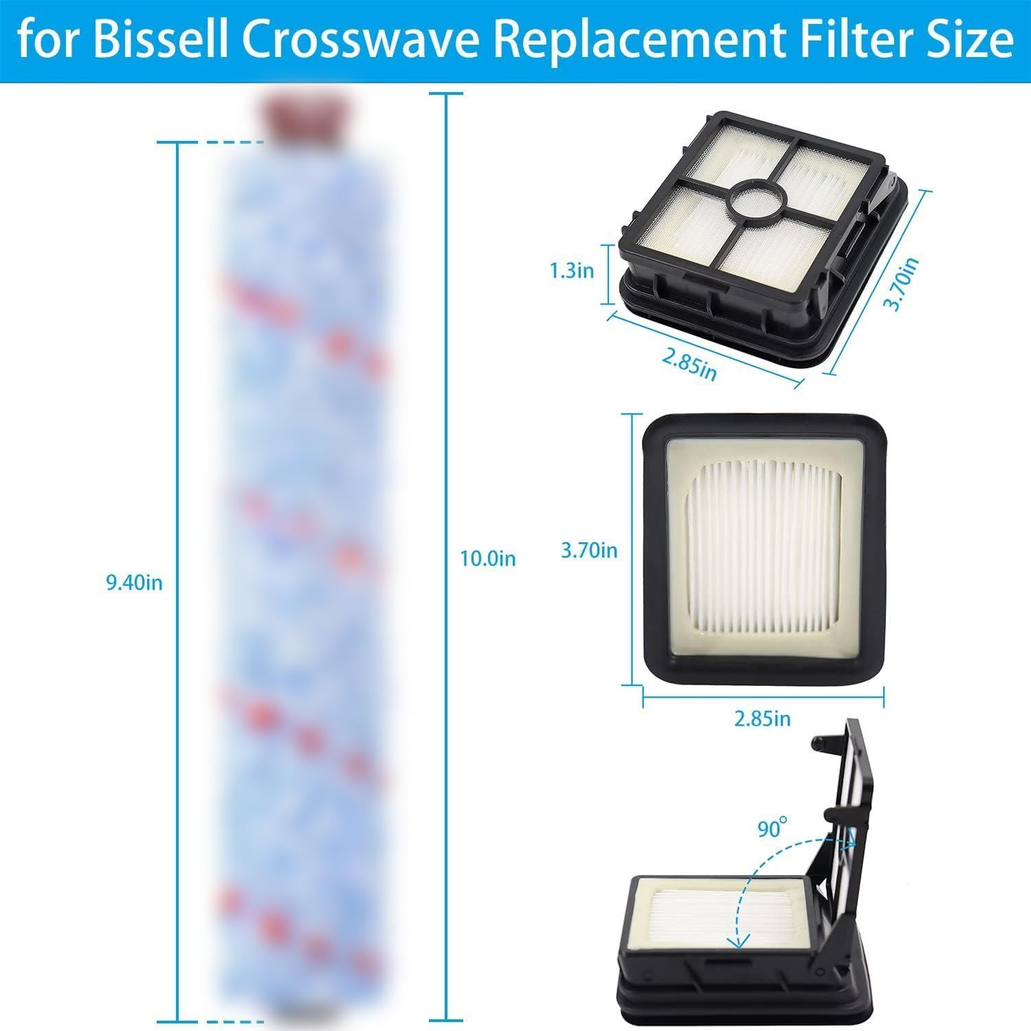 or Bissell CrossWave Vacuum Cleaner Replacement Parts 2 Pack 1868 Bissell CrossWave Multi-Surace Brush Rolls Tangle-ree+ 2 Pack 1866 Replacement Vacuum ilters — image 2