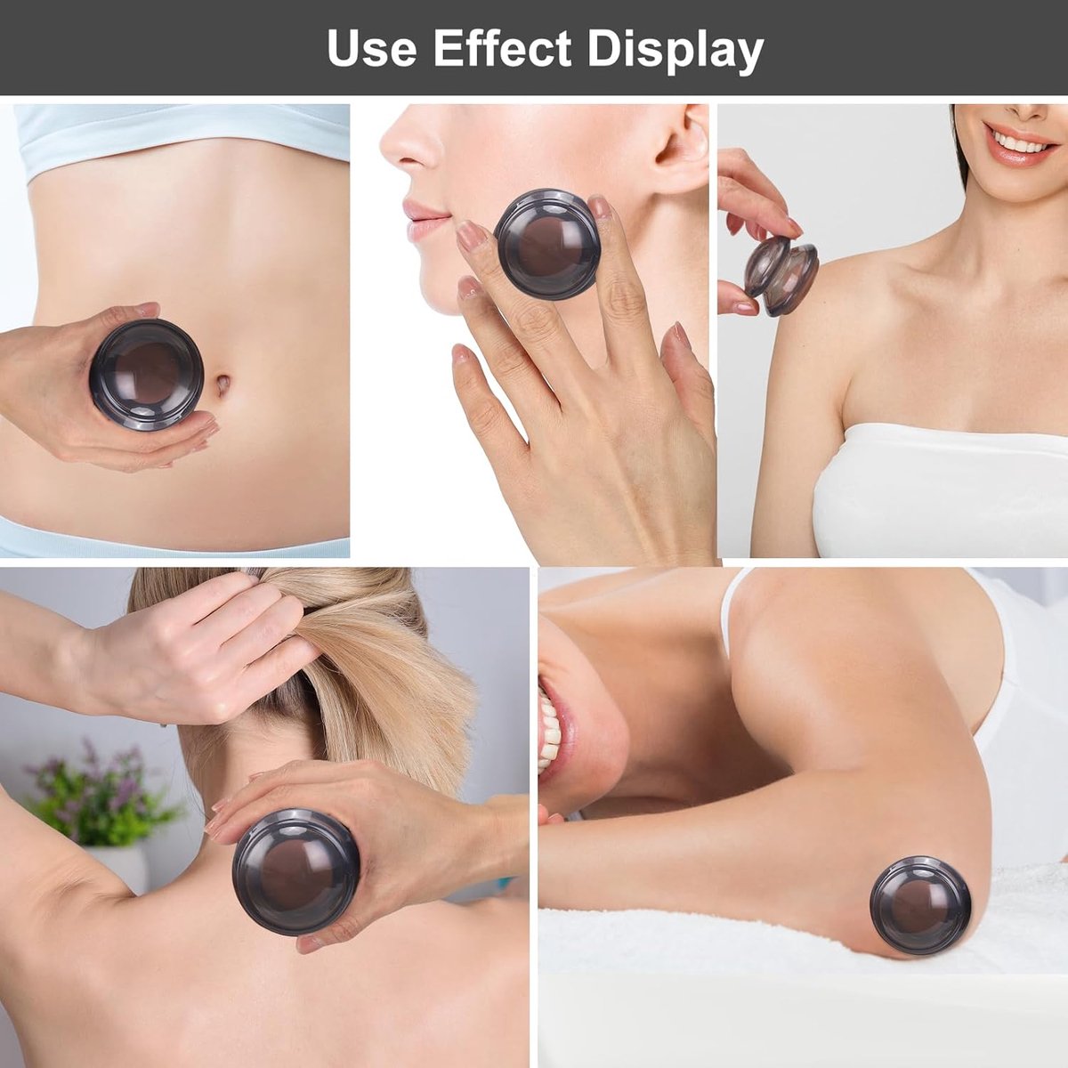 4 pieces silicone cups - Cupping Set - Cellulite Cups - Cupping For Cellulite - vacuum cup - For reducing cellulite anti-aging relieves pain and joints for โ image 5