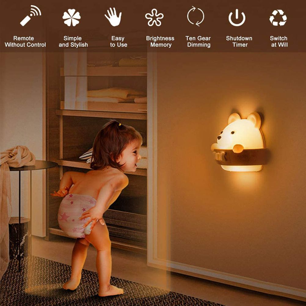 Punch Free LED Night Light Remote Control Night Light Eye Protection Kids Night Light for Bedroom — image 4