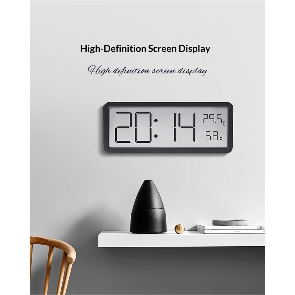 Digital Wall Clocks Battery Operated,Modern Wall Clocks for Living Room Decor, Simple Digital Wall Clock with Temperature/Date/Time, Small Desk Clock for — image 2