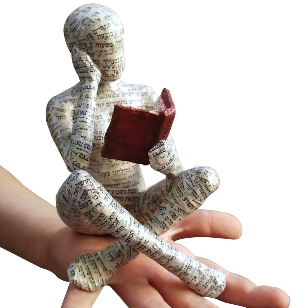 Vintage Reading Woman Figurine Pulp Lady Reading Bookshelf Decor Resin Statue Crafts Gifts Figures for Home Library Office Desktop — image 4