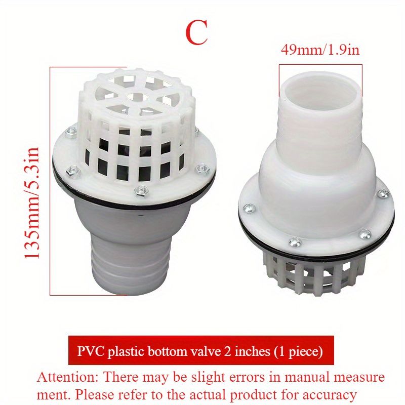 Self-Priming PVC Plastic Check Valve with Filter Mesh - Automatic Backflow Prevention for Sump Pumps, Well Pumps & Irrigation Systems - Durable Threaded Inlet