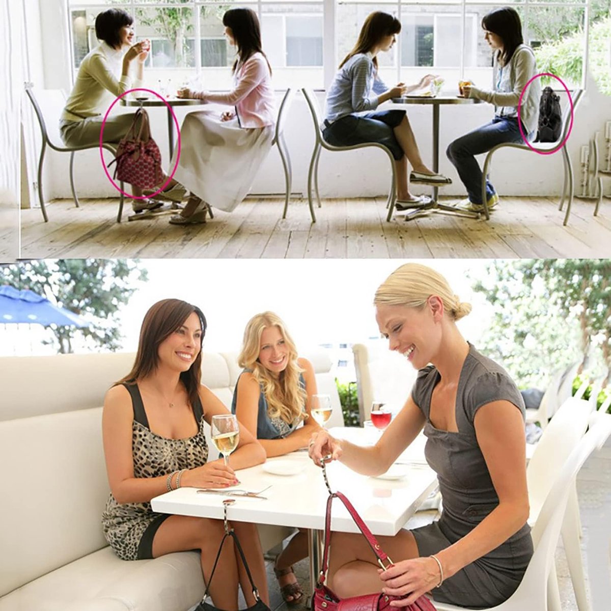 Bag Hanger Table - 2 pieces - Foldable bag hanger - Portable Bag hook - With anti-slip pad - for table or desk - Silver โ image 5