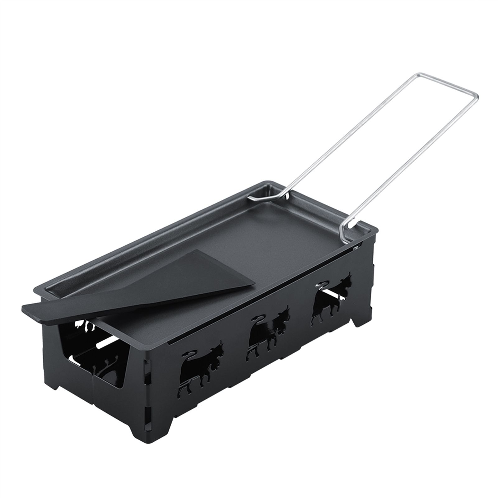 Portable NOn Stick Cheese Raclette Rotaster Baking Tray Stove Set Home Kitchen Grilling Tool — image 4