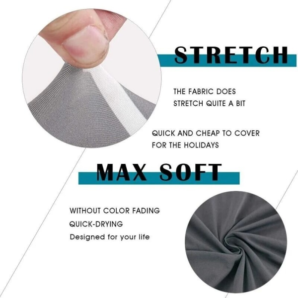 Set of 6 Universal Stretch Chair Covers - Modern - Grey — image 2