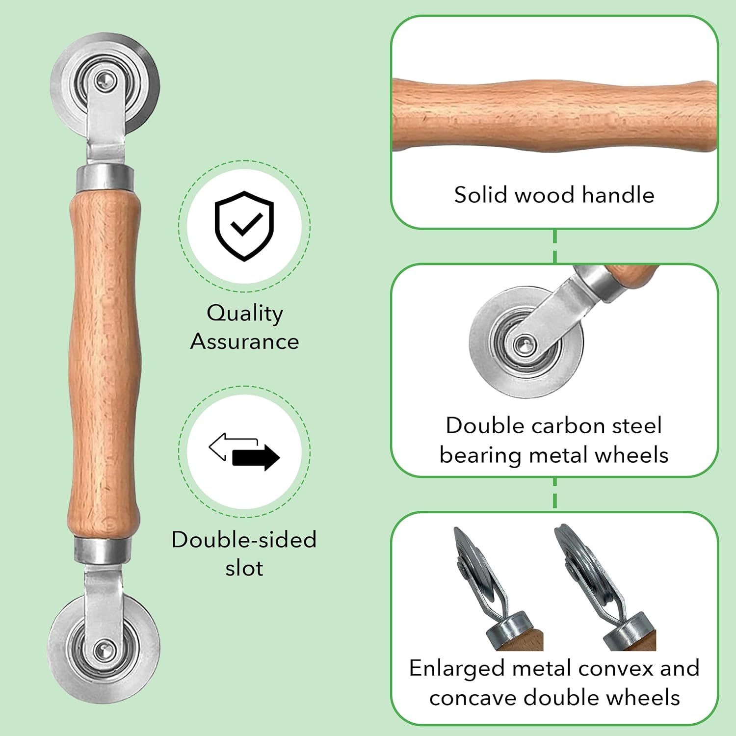 Screen Roller Tool - Rolling Tool for Installing Door & Window Screens & Repair - Rolling Tool - Double Ended Hand Spline Roller β image 4