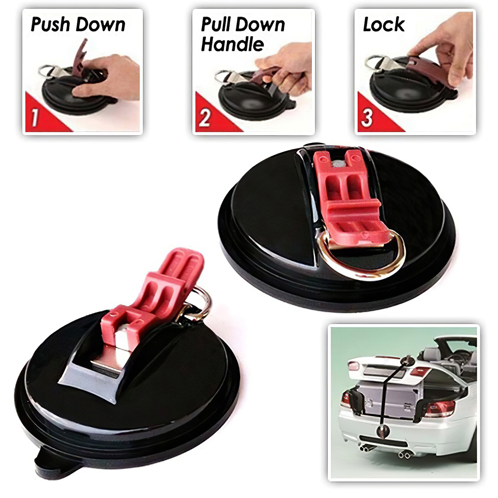 4 Pack Sky blue plate + green buckle Heavy Duty Suction Cup Anchors with S-Hooks for Car Side Awnings and Camping Tarps Multifunctional Tie Down Points for โ image 2