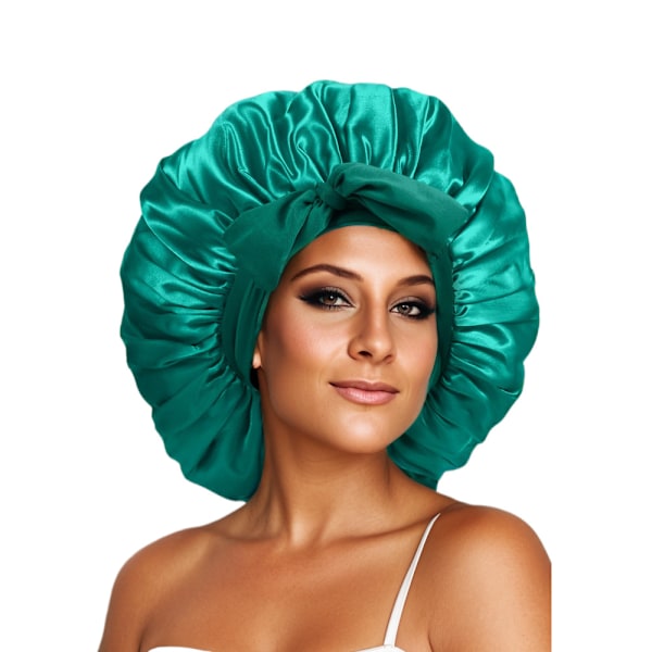 Satin Cap Silk Cap For Sleeping Double Layer Satin Lined Hair Cap With Ribbon Bonnet For Women Naturally Curly Hair black