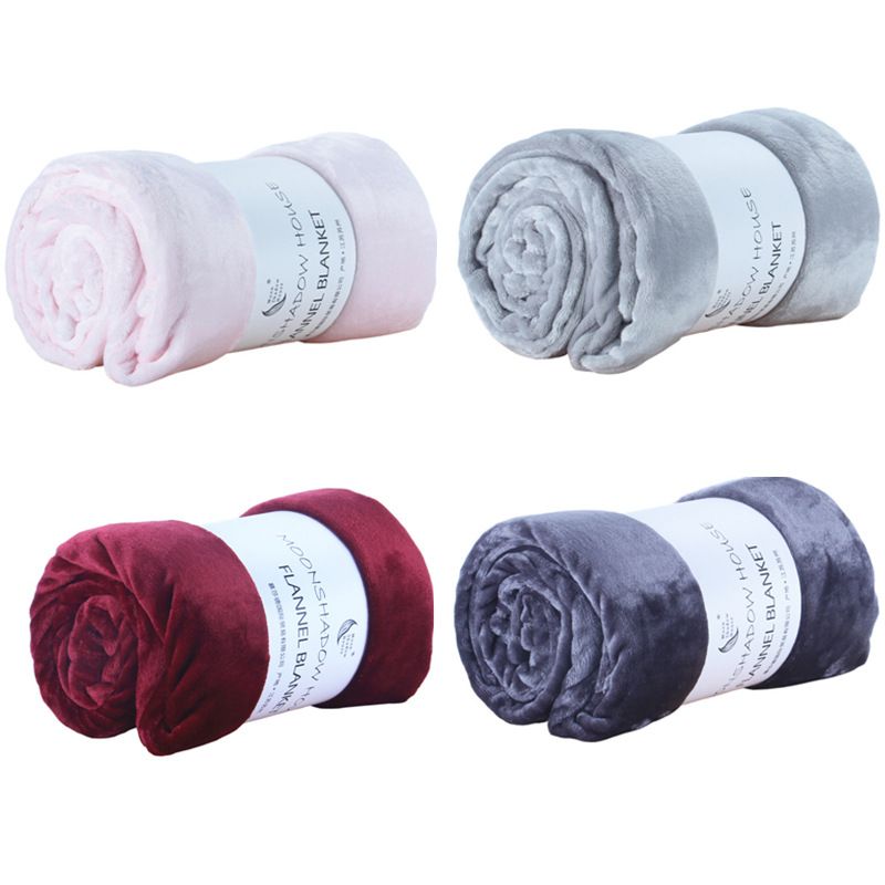 North East Flannel Blanket Polyester Solid Color Dark gray 100cmX150cm โ image 2
