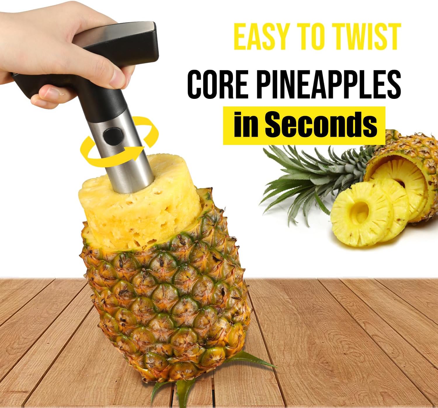 Pineapple Corer and Slicer, Heavy-Duty Stainless Steel Reinforced Thicker Blade Easy-to-Use Pineapple Core Remover & Peeler Tool โ image 4