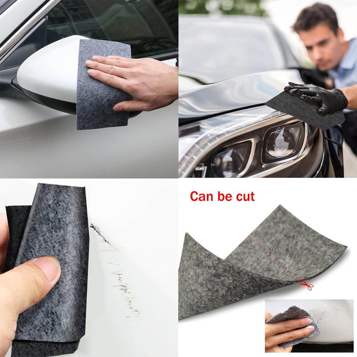6 Pieces - Car Paint Scratch Remover Scratch Repair Cloth - Microfiber Cloths Professional - Nano Sparkle Cloth - Nano Scratch Cloth Clean Tool Repair — image 2