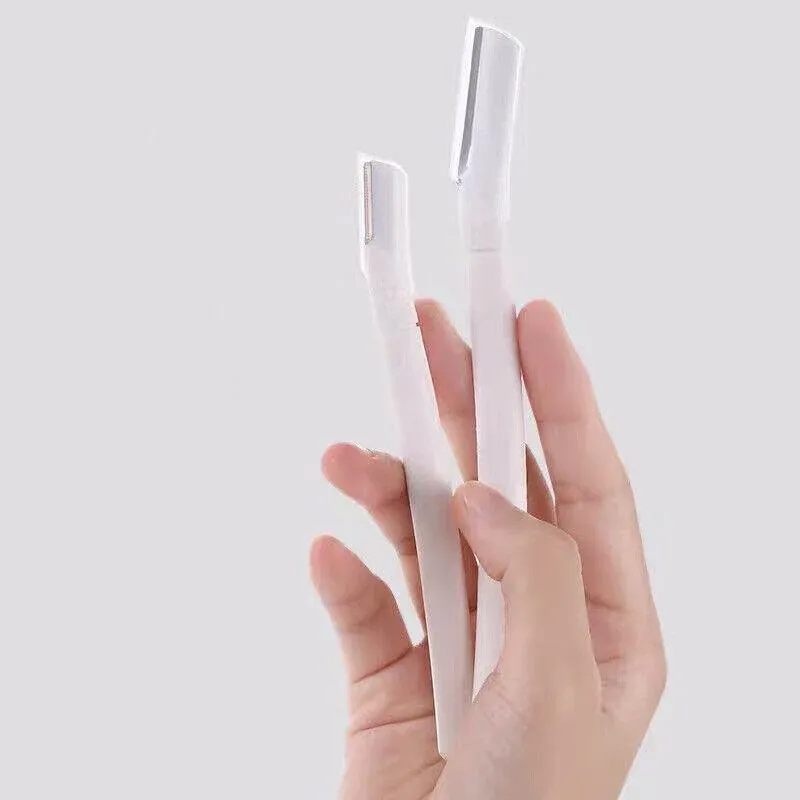 3Pcs Eyebrow Razor Set Facial Trimmer Shaver Blade Hair Remover Beauty Tool - Eyebrow Razor-White-1*Short+2*Long โ image 5