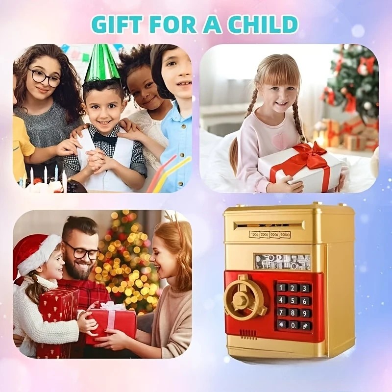 PINK Children's Password Piggy Bank, Stores Coins & Paper Money, Auto Roll-Up, Sound & Light Interaction, Fosters Good Savings Habits. Battery Not โ image 5